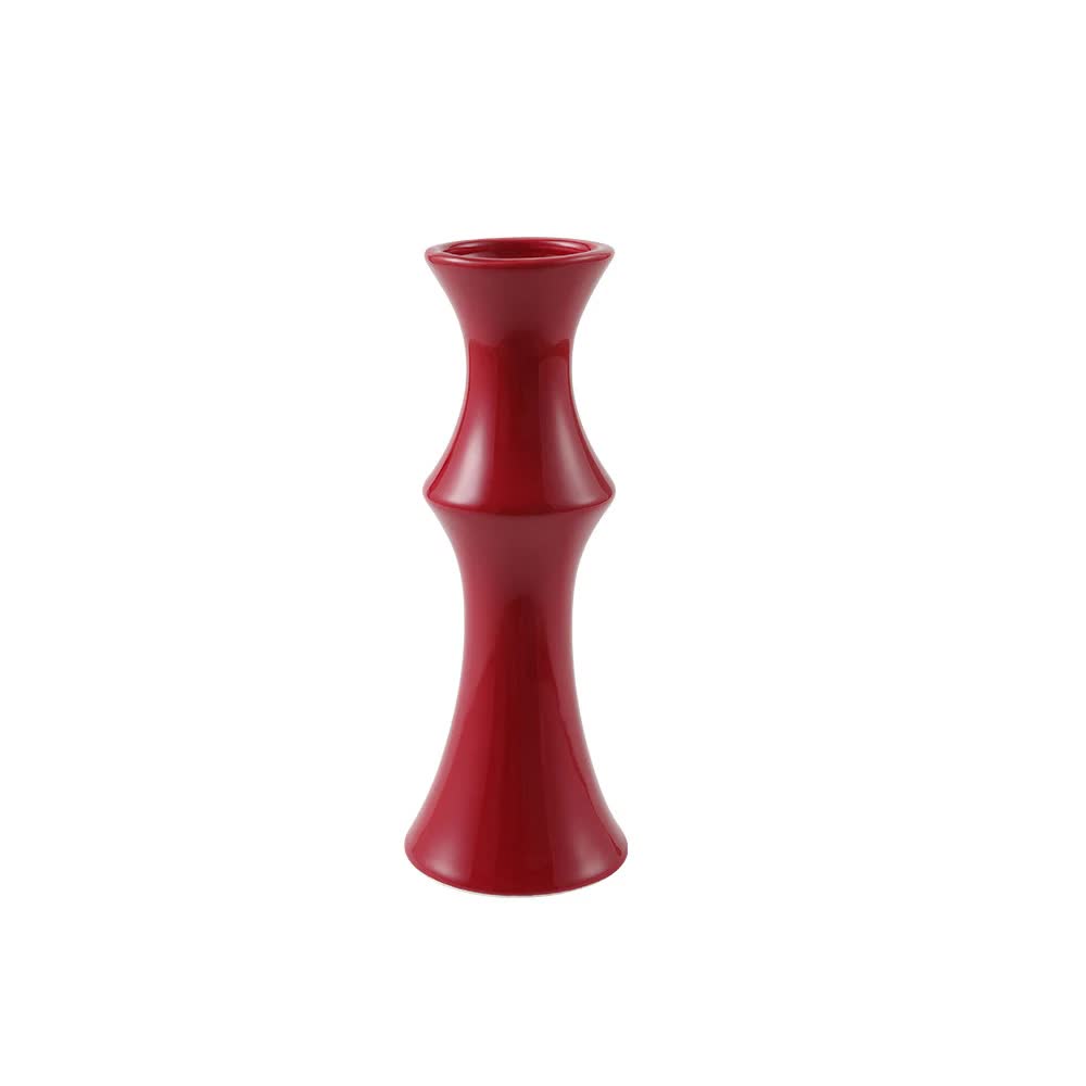 Glossy Red Ceramic Vase