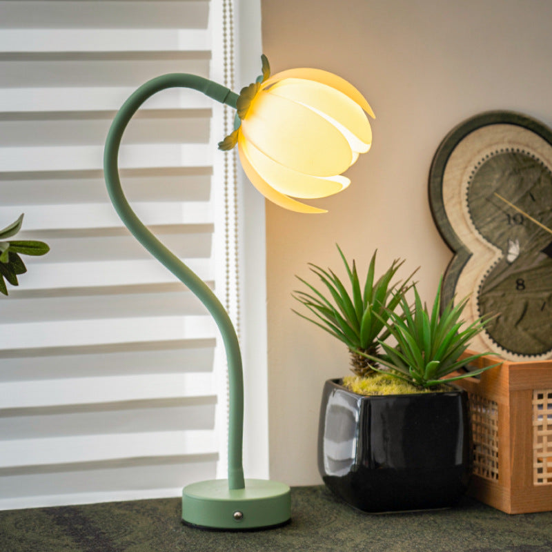 Green LED Tulip Desk Lamp