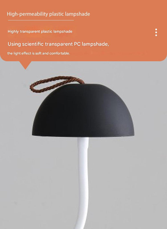 White Stripes Sleek Minimalist LED Mushroom Table Lamp