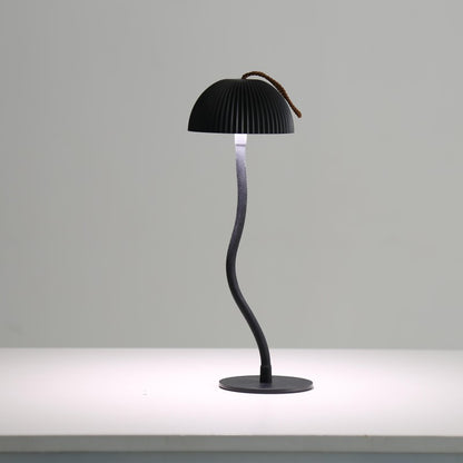 Black Stripes Sleek Minimalist LED Mushroom Table Lamp