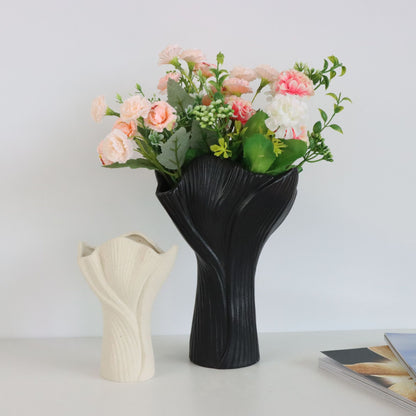 White Elegant Off-White Ceramic Vase