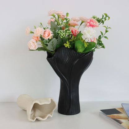 White Elegant Off-White Ceramic Vase