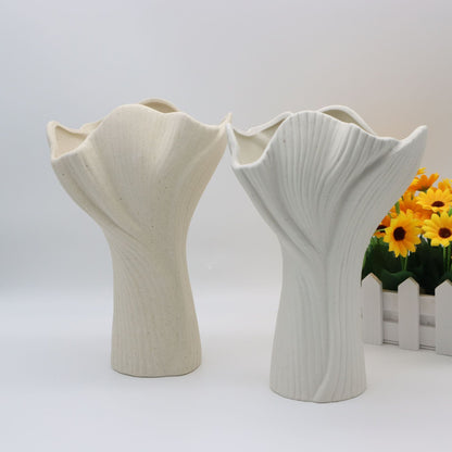 White Elegant Off-White Ceramic Vase