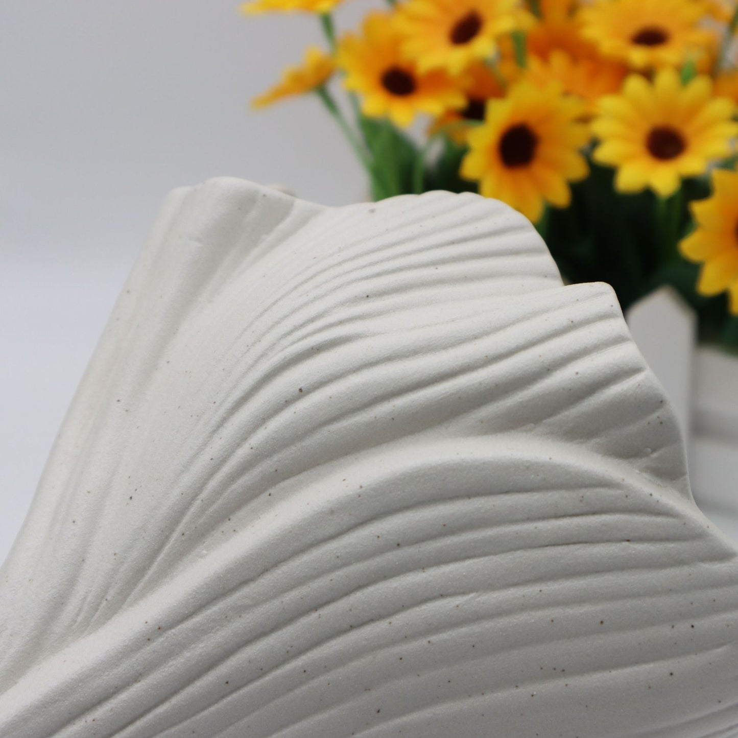 White Elegant Off-White Ceramic Vase