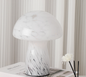 Speckled White Retro Swirl Glass Mushroom Table Lamp