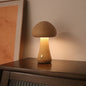 Brown Solid Wood Tall Mushroom LED Table Lamp