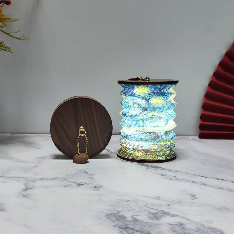 Foldable Telescopic Lantern Lamp - Starry Night by Van Gogh