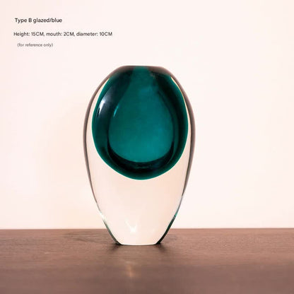 Artistic Teardrop Glass Vase - Blue