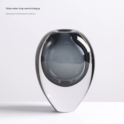Artistic Teardrop Glass Vase - Grey