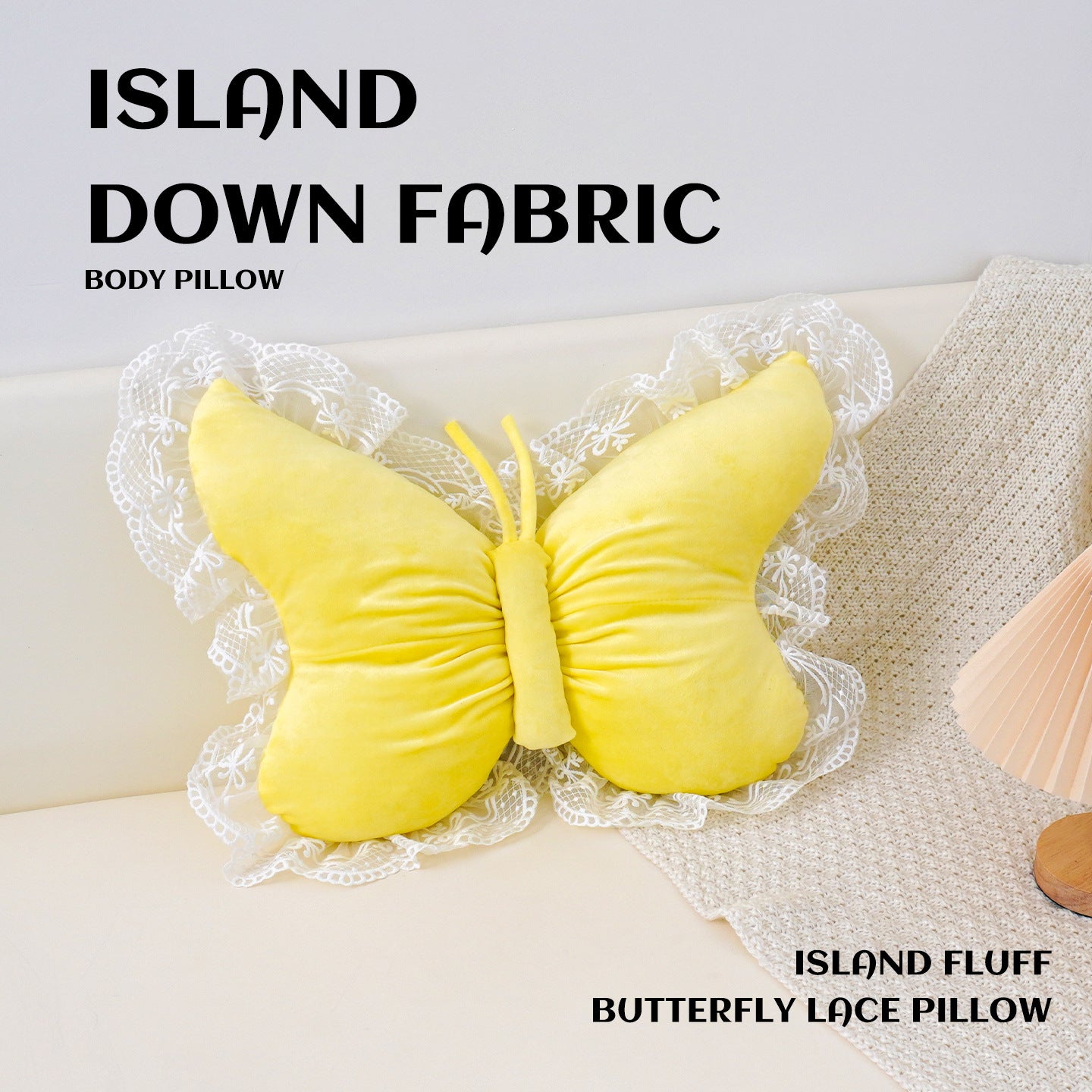 Blue Elegant Butterfly Lace Throw Pillow