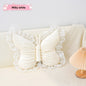 White Elegant Butterfly Lace Throw Pillow