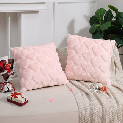 Pink Heart Pattern Throw Pillows - Pack of 2