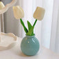 Ceramic Vase with Artificial Flowers Set