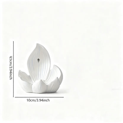 White Zen Lotus Waterfall Backflow Aroma Diffuser
