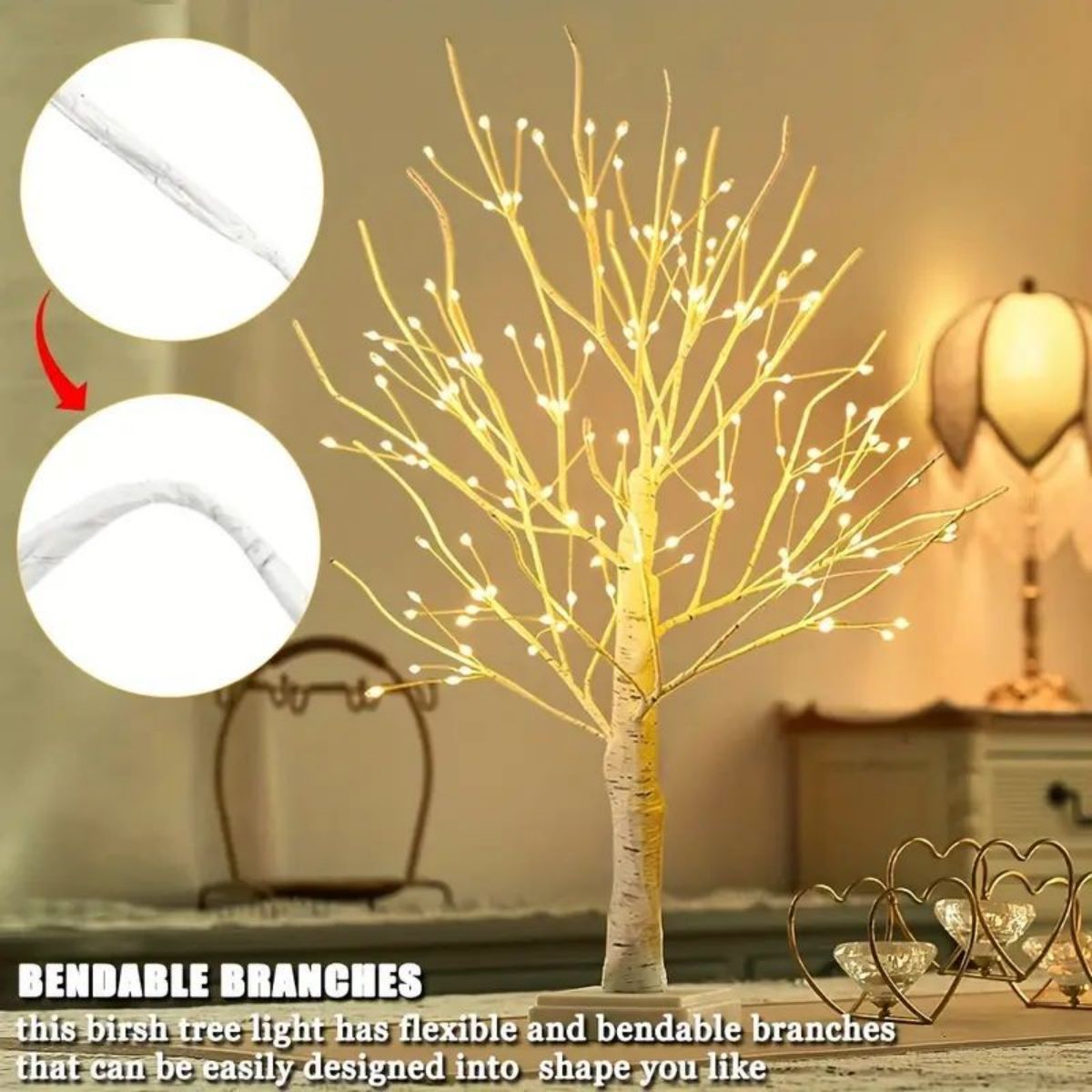 144 LEDS Birch Tree Lamp with Bendable Branches