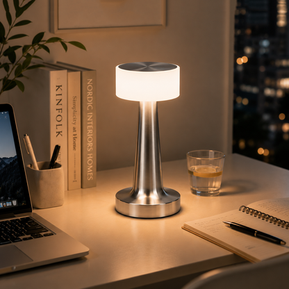 Silver Rechargeable Acrylic Shade UFO Table Lamp