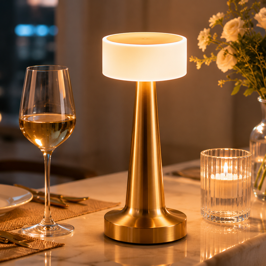Gold Rechargeable Acrylic Shade UFO Table Lamp