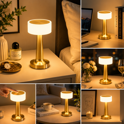 Gold Rechargeable Acrylic Shade UFO Table Lamp