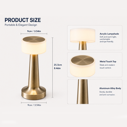 Copper Rechargeable Acrylic Shade UFO Table Lamp